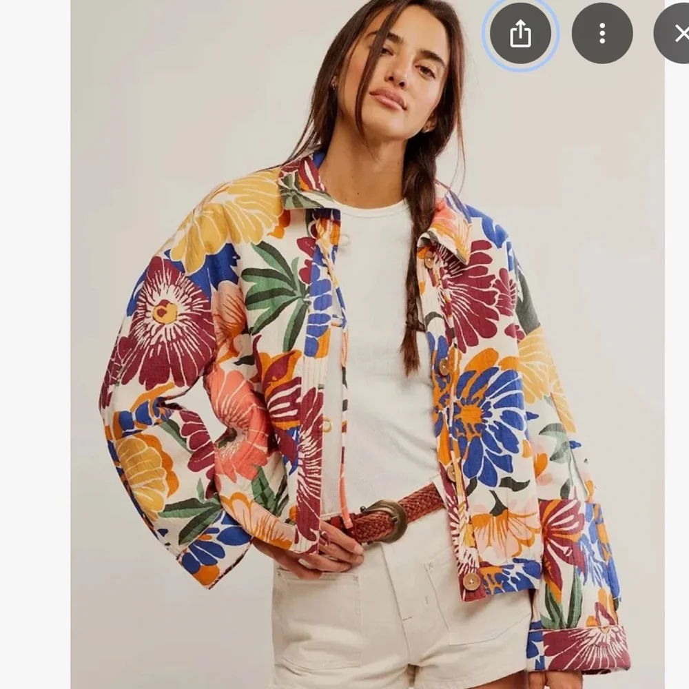 We The Free Soleil Beach Multicolor Floral Bomber Jacket - Picture 1 of 6